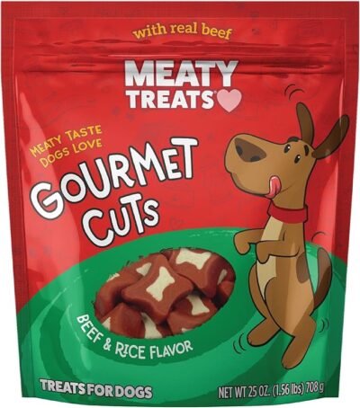 Premios Meaty Treats (USA) Cortes Gourmet de Carne de Res & Arroz 1.56lb/25oz (Bolsa Grande)