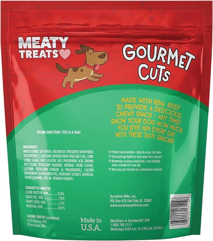 Premios Meaty Treats (USA) Cortes Gourmet de Carne de Res & Arroz 1.56lb/25oz (Bolsa Grande)