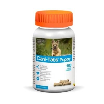 Cani-Tabs Cachorro Suplemento Diario – Frasco 100 Tab Multivitamínico Soporte Nutricional