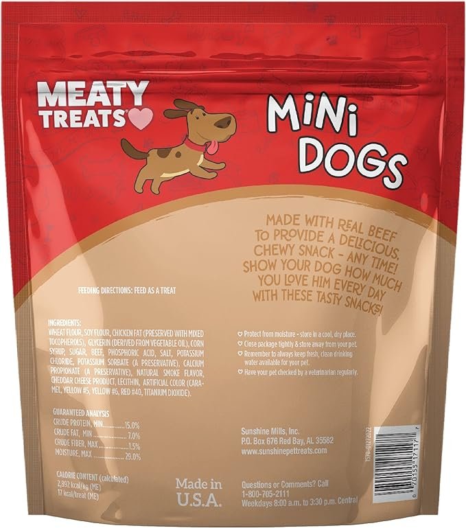 Premios Meaty Treats (USA) Razas Mini y Cachorros. Carne de Res & Queso 3oz