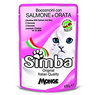 Simba Pouch Gato - Alimento Húmedo de  de Salmón y Pez Besugo 100g