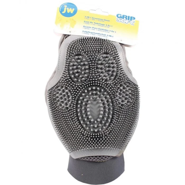 Guante y Cepillo JW 3-en-1 Grooming Ducha y Pelaje Seco