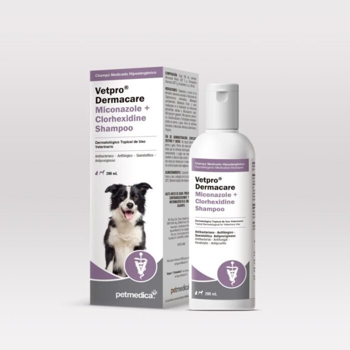 VetPro Dermacare – Shampoo Medicado 200ml Hipoalergénico Perros y Gatos