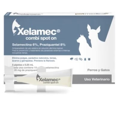 Xelamec Spot On Pro COMBInado Perros y Gatos 0.25ml 1-5lbs peso - Anti-pulgas & Antiparasitario Interno y Externo