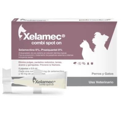 Xelamec Spot On Pro COMBInado Perros y Gatos 0.50ml 5a11lbs - Anti-pulgas & Antiparasitario Interno y Externo