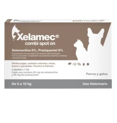 Xelamec Spot On Pro COMBInado Perros y Gatos 1ml 11-22lbs peso - Anti-pulgas & Antiparasitario Interno y Externo