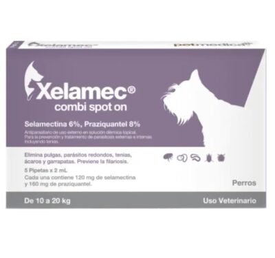 Xelamec Spot On Pro COMBInado Perros y Gatos 2ml 22-44lbs peso - Anti-pulgas & Antiparasitario Interno y Externo