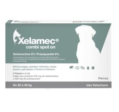 Xelamec Spot On Pro COMBInado Perros y Gatos 4ml 44-88lbs peso - Anti-pulgas & Antiparasitario Interno y Externo